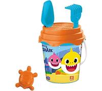 Mondo Toys - BUCKET SET + WATER CAN BABY SHARK - Juego de cubo de arena ø17 cm con jarra de agua - Juego de playa (6 piezas) para niños a partir de 3 años - 28643