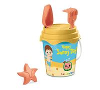 Mondo Toys - BUCKET SET + WATER CAN COCOMELON - Juego de cubo de arena ø17 cm con jarra de agua - Juego de playa (6 piezas) para niños a partir de 3 años - 28700