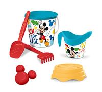 Mondo Toys - BUCKET SET + WATER CAN MICKEY - Juego de cubo de arena ø17 cm con jarra de agua - Juego de playa (6 piezas) para niños a partir de 3 años - 18535