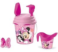 Mondo Toys - BUCKET SET + WATER CAN MINNIE - Juego de cubo de arena ø17 cm con jarra de agua - Juego de playa (6 piezas) para niños a partir de 3 años - 18833