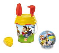Mondo Toys - BUCKET SET + WATER CAN PAW PATROL - Juego de cubo de arena ø17 cm con jarra de agua - Juego de playa (6 piezas) para niños a partir de 3 años - 28243