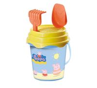 Mondo Toys - BUCKET SET + WATER CAN PEPPA PIG - Juego de cubo de arena ø17 cm con jarra de agua - Juego de playa (6 piezas) para niños a partir de 3 años - 28053