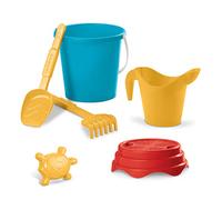Mondo Toys - BUCKET SET + WATER CAN UNICOLOR - Juego de cubo de arena ø17 cm con jarra de agua - Juego de playa (6 piezas) para niños a partir de 3 años - 18904
