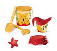Mondo Toys - BUCKET SET + WATER CAN WINNIE - Juego de cubo de arena ø17 cm con jarra de agua - Juego de playa (6 piezas) para niños a partir de 3 años - 28680