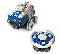 Mondo Toys - Coche de policía Esponja Suave - Esponja Suave Lavable a máquina - Mando a Distancia multifunción en el Volante - 5 Canciones Infantiles, 2 Canciones para Aprender,18 MIDIS-63736