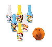 MONDO- Paw Patrol Toys Incluye 1 Bola y 6 Bolos temáticos de la Patrulla Canina-Juguetes Deportivos-Juego para niños de 2 3 4 años-28308, Color Amarillo, pequeño (M1228308)