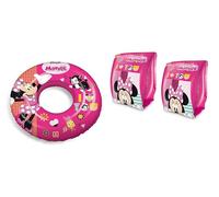 Mondo Toys - Set reposabrazos y Donut niños Playa Verano Piscina (Minnie)