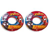 Mondo Toys - Spiderman Swim Ring - Flotador Hinchable para bebé - Flotante - Rosquilla Hinchable - Ideal para niño/niña utilizable en Piscina/mar - 16928 (Paquete de 2)