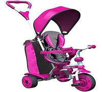 Mondo Toys - Triciclo Giratorio/Cochecito para niños - Asa de Empuje, toldo, Mochila para Objetos - Desde 12 Meses hasta 3 años - Color Rosa - 25341