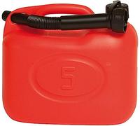 Mondo Viro Bidón para combustible de PVC rojo homologado con boquilla incluida - para diésel, gasolina y otros (5 litros)