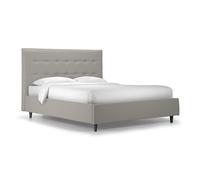 MONDO VIRO Cama otomana tapizada New York moderna de terciopelo liso (gris claro, individual - 80 x 190 cm)
