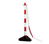 Mondo Viro - Columna de señalización roja y blanca con base - poste de señalización para cadena de señalización fabricada en Italia (columna base de cemento)