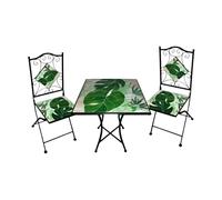 MONDO VIRO Juego de comedor completo de 2 sillas + mesa Costarricca de cerámica para jardín