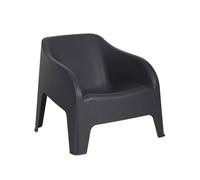 Mondo Viro - Juego de jardín de resina Petra, mesa contenedor y sillón para exterior (sillón antracita)