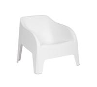 Mondo Viro - Juego de jardín de resina Petra, mesa contenedor y sillón para exterior (sillón blanco)