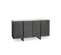 MONDO VIRO Juego de muebles de salón, aparador y soporte para TV Alpha de MDF y superficie de cerámica efecto mármol (set aparador + puerta TV)