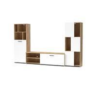 MONDO VIRO Kit de pared equipada Joy de salón 240 x 35 cm 137 h (roble dorado y blanco)