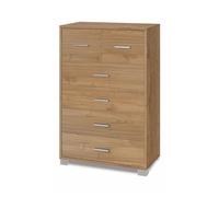 Mondo Viro mueble 4+2 cajones con pies de madera "Dublín" cm 70x41 112h (Nogal Stelvio/Nogal Stelvio)