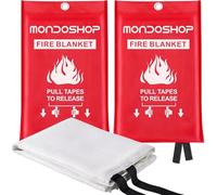 Mondoshop Mantas ignífugas de Emergencia para Cocina y hogar (Blanco, Paquete de 2)