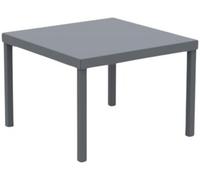 MondoViro Mesa de centro de jardín cuadrada de metal gris 40x40 cm 38,5h