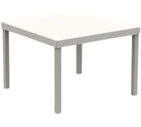 MondoViro Mesa de centro de jardín cuadrada de metal gris tòrtola 40x40 cm 38,5h