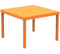 MondoViro Mesa de centro de jardín cuadrada de metal naranja 40x40 cm 38,5h