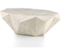 MondoViro Mesa de centro moderna de piedra fósil beige 120 x 70 x h 40 cm