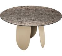 MondoViro Mesa redonda fija de cristal martillado beige y marrón ø 120x75h