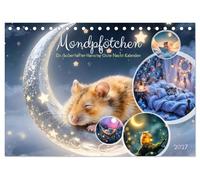 Mondpfötchen - Ein zauberhafter Hamster Gute-Nacht-Kalender (Tischkalender 2027 DIN A5 quer), CALVENDO Monatskalender: Ein Hamster reist durch die Nacht.