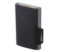 Mondraghi® Saffiano black - Mini cartera ultraligera | portatarjetas de crédito más compacto de su categoría | Miniwallet con carcasa antiarañazos resistente a los golpes | Chip RFID