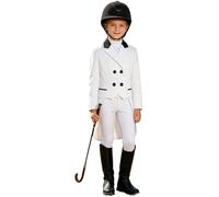 Monduelle Crop Top Danza Niña 5 Años Blazer Para Montar a Caballo Chaqueta Ajustada Ropa Exterior Equestre Yoga Blanco 13-14 años