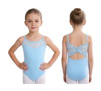 Monduelle Niños Leo Ballet Encaje Niñas Traje De Baile De Una Pieza Para Chicas Leotardo Gimnasia Deportes Azul claro 2-3 años