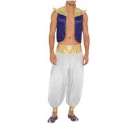 Monduelle Príncipe Árabe Traje Hombres Chaqueta Seda Oriental Pantalón Harem Traje Príncipe Cuento Hadas Halloween Carnaval Y Fiestas Púrpura blanco XXL
