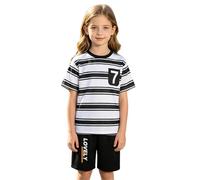 Monduelle Traje Entrenamiento Fútbol Niño Conjunto Camiseta Baloncesto Chándal De Secado Rápido Tenis Negro 8-9 años