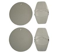 Monduver Utensilios de Cocina de Silicona Set Calor (Gris) Utensilios de Cocina de Silicona Libre BPA Set Calor Salvamantel Manopla Resistente Calor
