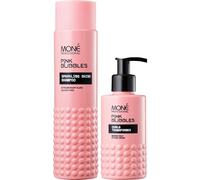 MONÉ PROFESSIONAL Pack Brillo & Rizos Duo - Crema Definidora de Rizos Hidratante con Efecto Rebote + Champú Brillo sin Sulfatos, Mezcla de 8 Aceites - Apto Método Curly