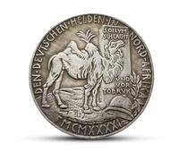 Moneda Alemania Antigua, colección de Monedas Antiguas, Monedas Europeas para coleccionistas Raras, Moneda de Plata Conmemorativa Marca Alemana del Imperio alemán - Afrikakorps