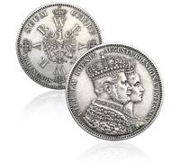 Moneda Antigua Alemania, colección de Monedas de Plata Antiguas, Monedas Europeas para coleccionistas Raras, Moneda Conmemorativa Marca Alemana del Imperio alemán (1861 Prussian Coronation)