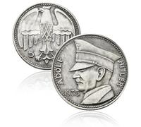 Moneda Antigua Alemania, colección de Monedas de Plata Antiguas, Monedas Europeas para coleccionistas Raras, Moneda de Oro Conmemorativa Marca Alemana del Imperio alemán (1935 German 5RM)