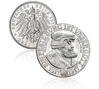 Moneda Antigua Alemania, colección de Monedas de Plata Antiguas, Monedas Europeas para coleccionistas Raras, Moneda Conmemorativa Marca Alemana del Imperio alemán (1917 Friedrich Der Weise)