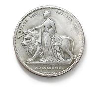 Moneda Antigua Britannia, Moneda de Plata Reino Unido, colección de Monedas de Oro Antiguas Victorian británica, Monedas Europeas para coleccionistas Raras, UK Old Coin (1839 Victoria Lion)