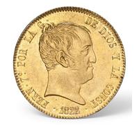 Moneda Antigua española, 1822 Fernando VII 320 Reales Madrid, colección Moneda Oro Escudo España, Monedas conmemorativas para coleccionistas Raras, Monedas de Plata columnarios coleccionables