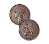 Moneda Britannia Antigua, colección de Monedas Antiguas de Oro Victorian británica, Moneda de Plata Reino Unido, Monedas Europeas para coleccionistas Raras, UK Old Coin (Penny 1860)