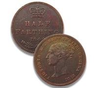 Moneda Britannia Antigua, colección de Monedas Antiguas de Oro Victorian británica, Moneda de Plata Reino Unido, Monedas Europeas para coleccionistas Raras, UK Old Coin (1847 Half Farthing)