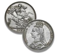 Moneda Britannia Antigua, colección de Monedas Antiguas de Oro Victorian británica, Moneda de Plata Reino Unido, Monedas Europeas para coleccionistas Raras, UK Old Coin (Victoria Crown 1890)