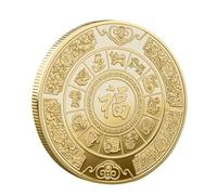 Moneda china de la fortuna - Moneda china de la suerte del dios de la riqueza | Moneda amarilla de la buena suerte, moneda amarilla del dios de la riqueza, que el dinero y los tesoros vengan