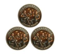 Moneda Coleccionable del Club de Bourbon Old Bastards, Divertida Moneda de Desafío del Club de Whisky Old Bastards, Monedas Conmemorativas del Club de Whisky de Doble Cara (3Pcs 05#)