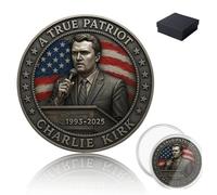Moneda Conmemorativa de Charlie Kirk 1993-2025: Homenaje a la Verdad y la Libertad para los Fans, un Recuerdo de Charlie Kirk, Homenaje al Joven héroe y líder Conservador.(C)