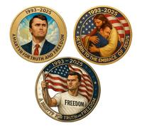 Moneda Conmemorativa de Charlie Kirk 1993-2025: Homenaje a la Verdad y la Libertad para los Fans, un Recuerdo de Charlie Kirk, Homenaje al Joven héroe y líder Conservador.(A)
