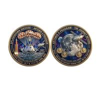 Moneda Conmemorativa de la misión Lunar Artemis II, Moneda Conmemorativa de la Generación Artemis, Monedas coleccionables de exploración Espacial en Alto Relieve 3D para coleccionistas (05#)